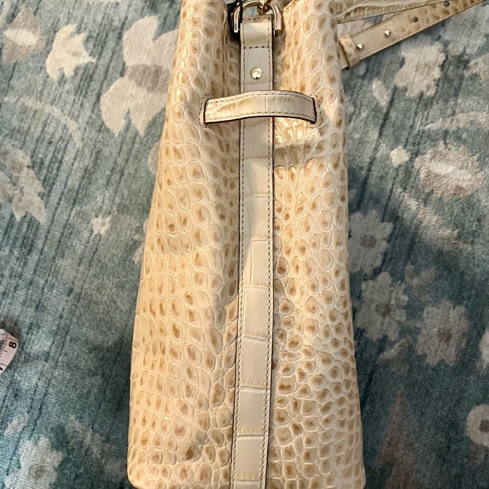 Brahmin Cream Crocodile-Embossed Shoulder Bag - Picture 6 of 14